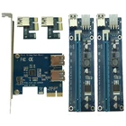 Переходная карта PCI-e к двойному USB 3,0, Райзер-карта PCI Express 1X до 2 16X, Райзер-карта + кабель USB 3,0, SATA 15, кабель питания