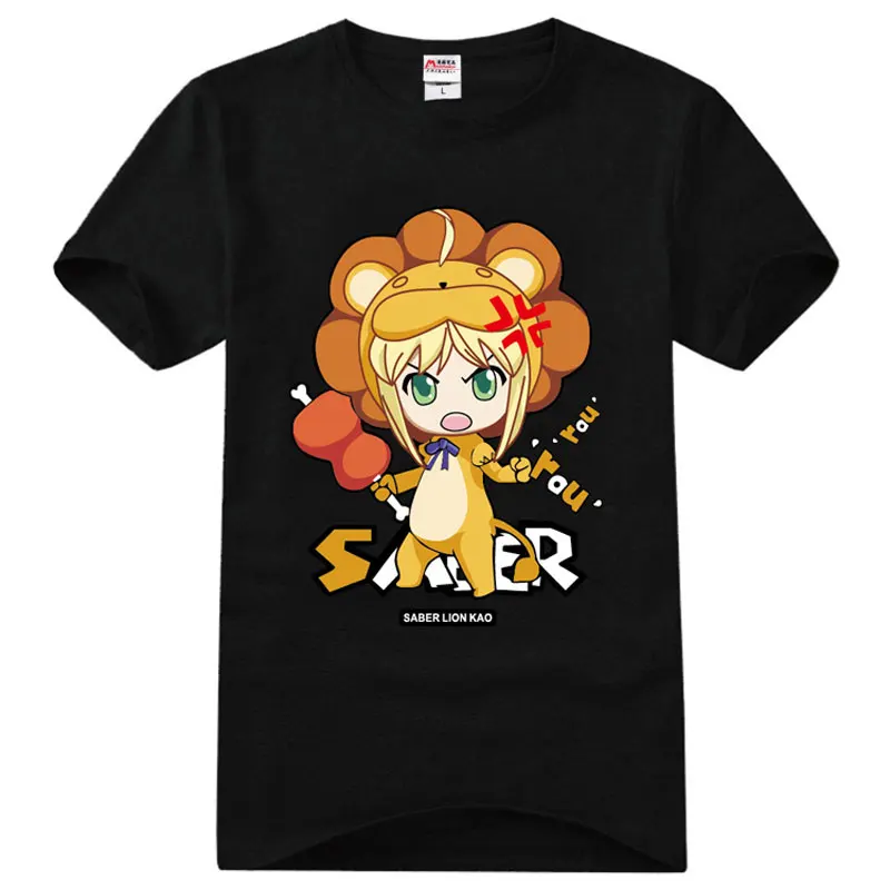 Fate Zero Saber Lion Arturia Pendragon/футболка с короткими рукавами реглан облегающая футболка