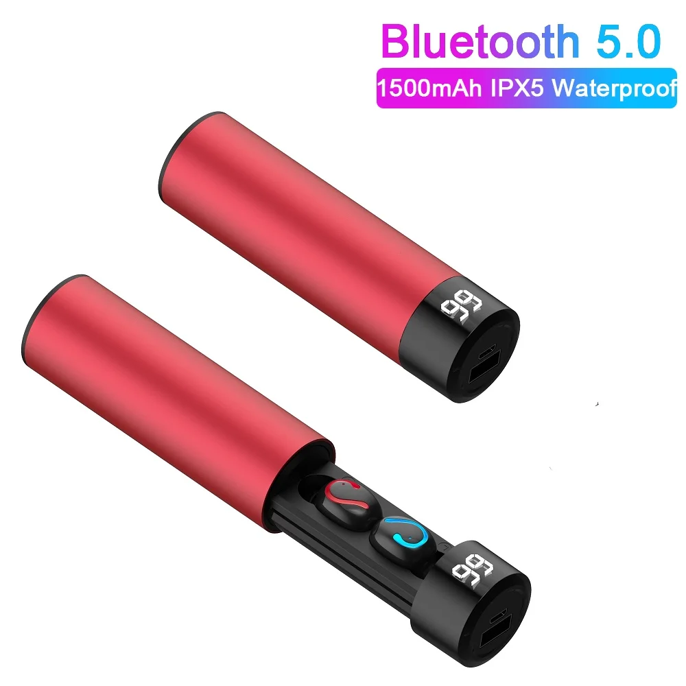 TWS наушники HBQ Q67 компактные с поддержкой Bluetooth 5 0 и внешним аккумулятором на 1500 мА
