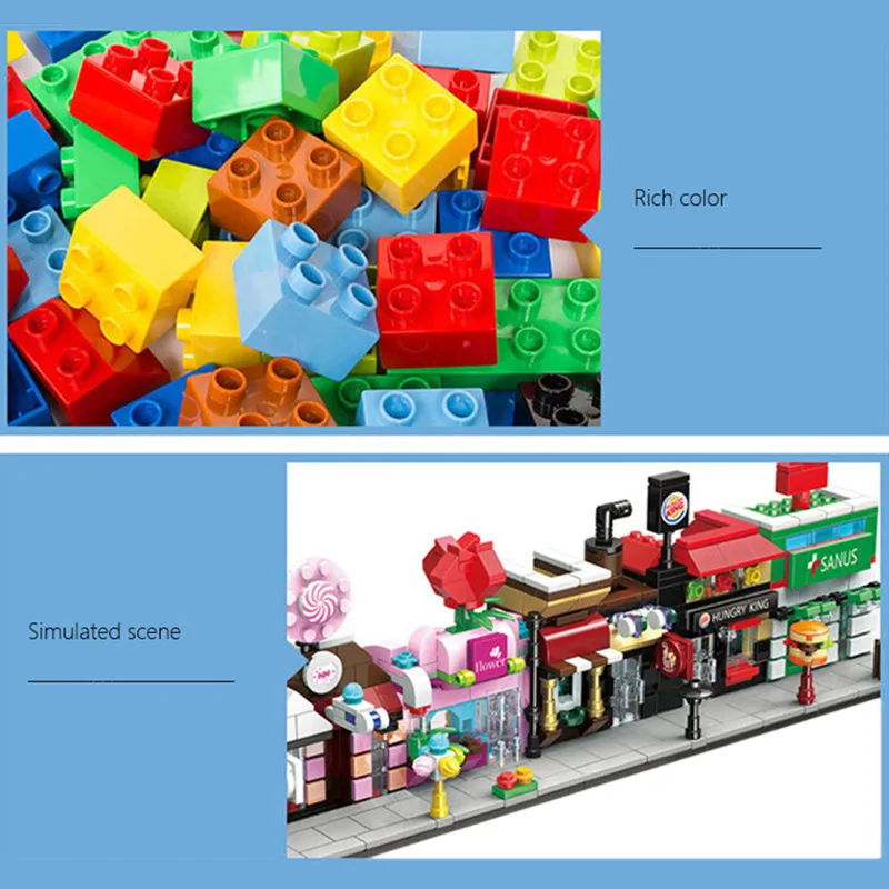 Мини городской улица 3D розничный магазин бургер кафе конфеты цветок милый мини