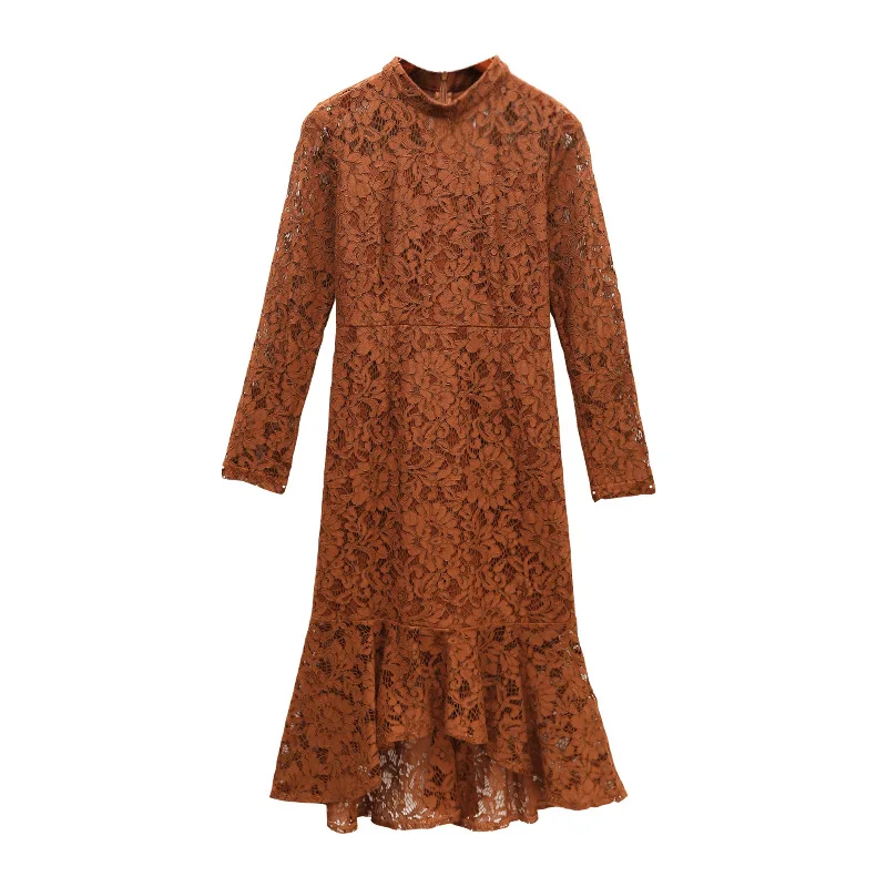 2018 женское весеннее корейское длинное тонкое кружевное платье кулон в виде