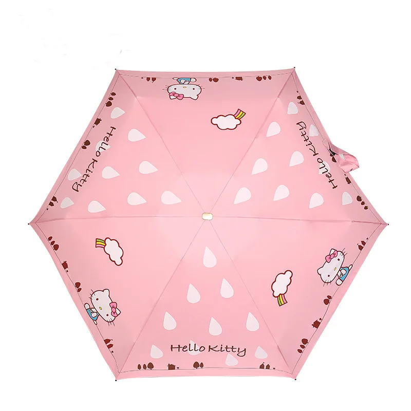 Мультфильм hello kitty зонтик дети аниме девочка милый складной зонтик студенческий женский маленький светильник Paraplu 50ys141