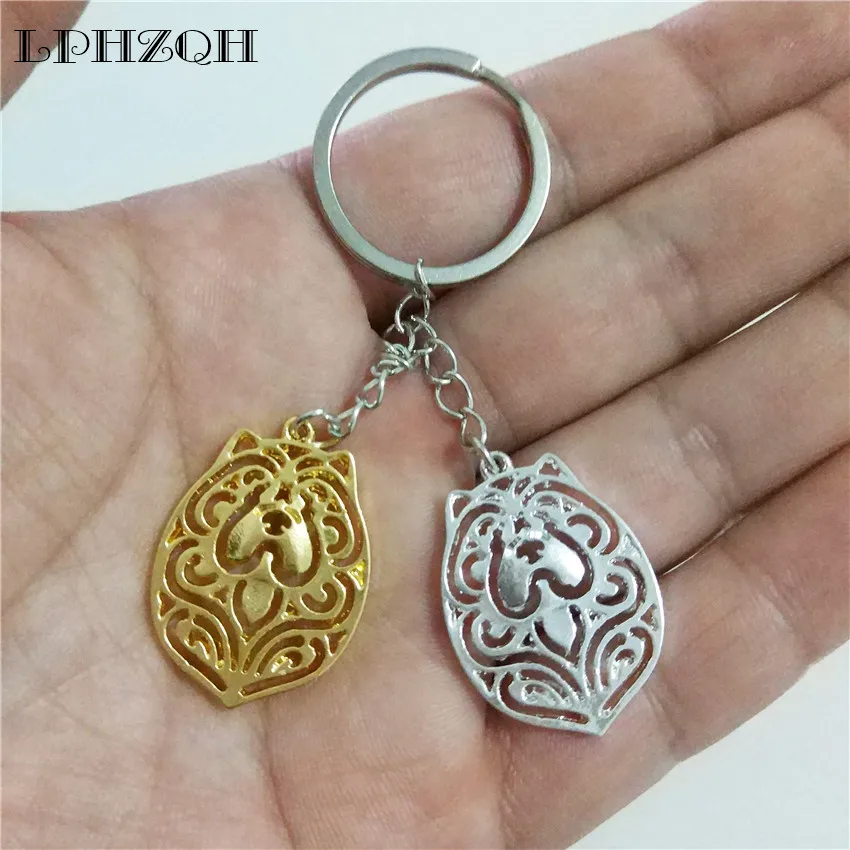 LPHZQH модная трендовая Милая цепочка для ключей с изображением щенка чау собаки