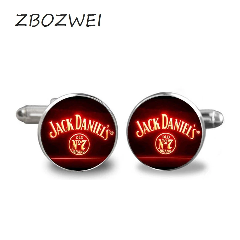 ZBOZWEI 2018 New No 7 Jack Daniels Cufflink Tennesse Minimalistic Cufflinks Silver Cuff link Gifts Men Handmade Shirt | Украшения и