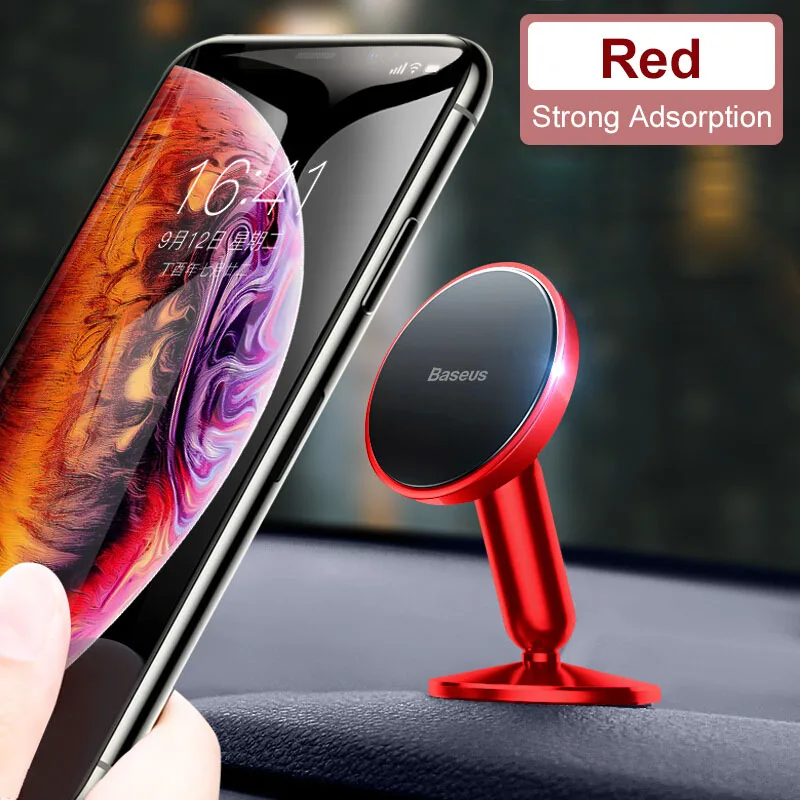 Red Универсальный автомобильный держатель Baseus для мобильного телефона, автомобильный держатель для телефона, автомобильный магнитный держатель для телефона на 360 градусов - Цвет: Red