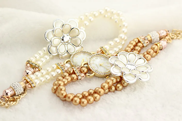 Горячие продажи роскошный с смолы белый жемчужный браслет цветок подвеска