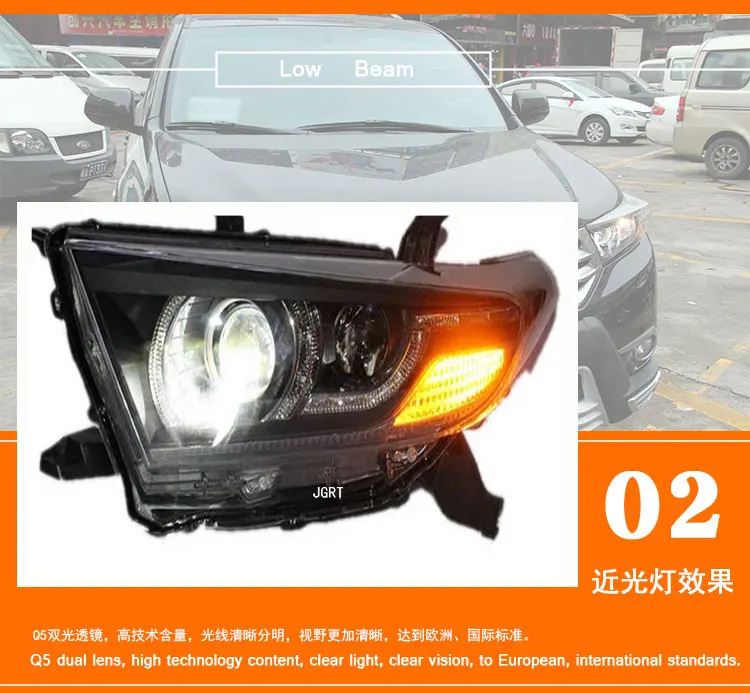 2 шт. светодиодный фонарь для Toyota Highlander 2013 Автомобильный светодиодный фонарь с двойными ксеноновыми линзами автомобильные аксессуары дневные ходовые огни противотуманные фары