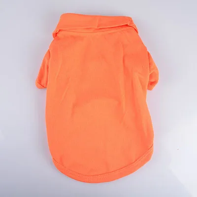 Orange Футболка для собак, футболка поло для питомцев, щенков, футболка для кошек, одежда, костюм, футболка, Топы, товары для домашних животных, 6 цветов, XS, s, m, l, xl - Цвет: Orange