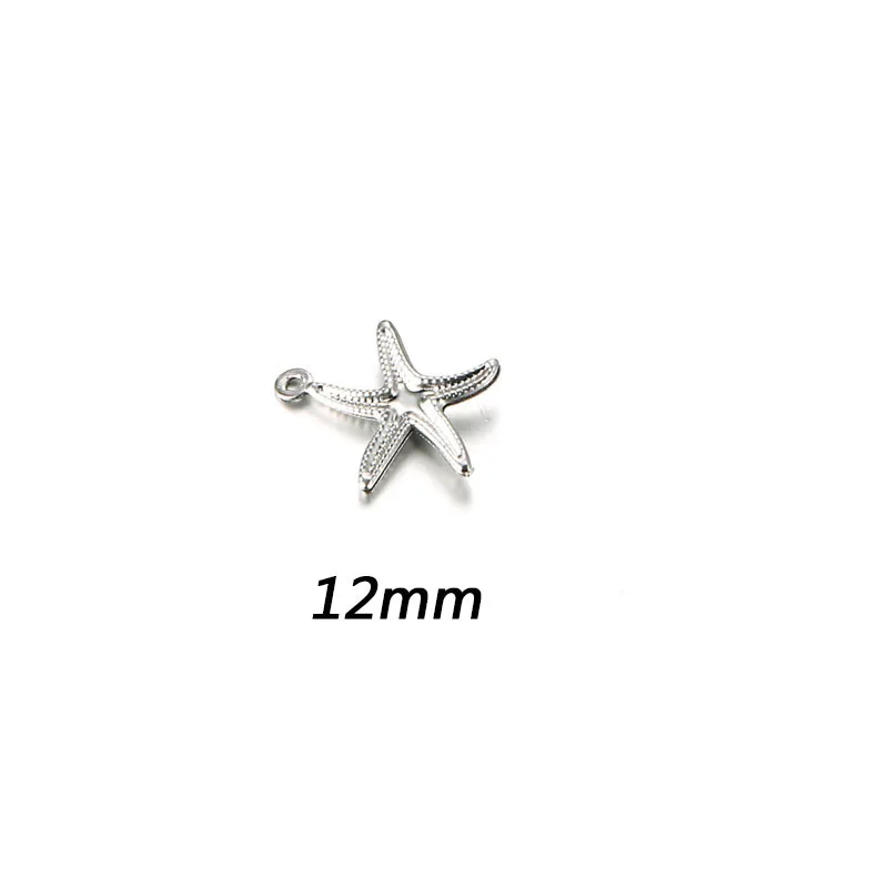 12mm Aiovlo, 20 шт./лот, подвески, маленькая морская звезда, звезда, морская раковина, Пляжная нержавеющая сталь, подвеска для изготовления ювелирных изделий, браслет, ожерелье - Окраска металла: 12mm