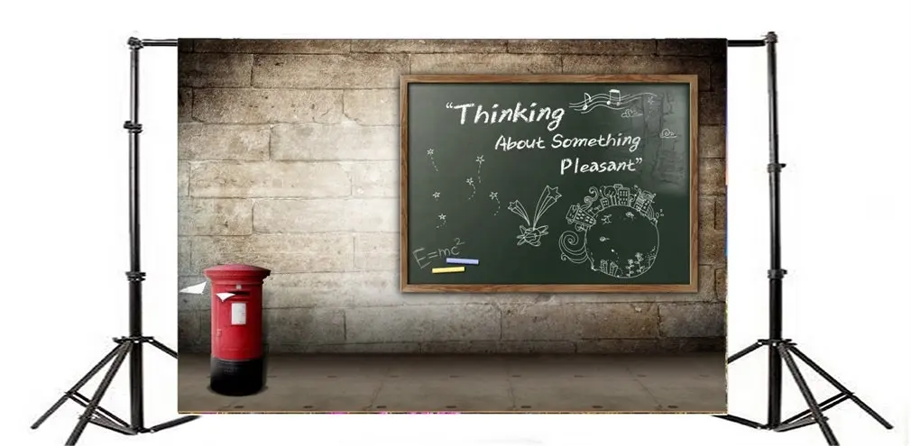 

Photography Backdrop Back to School Blackboard Pencils Weathered Brick Wall