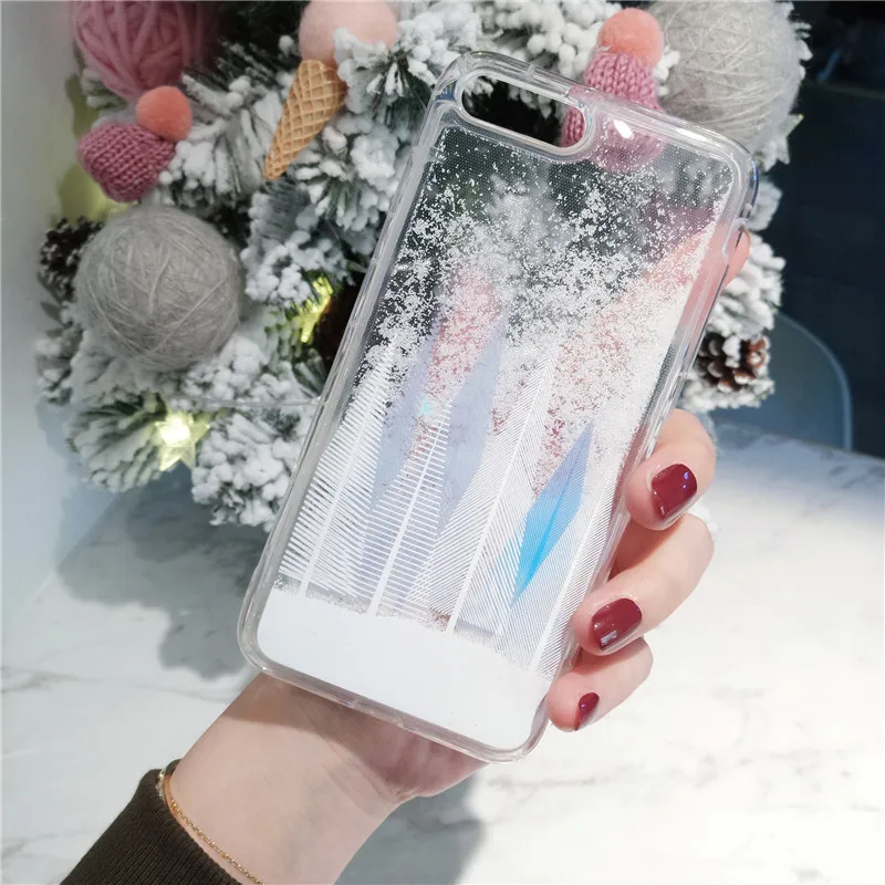 LANCASE сердце телефон Сумки для iPhone 8 чехол силиконовый Блеск блестящая Снежинка