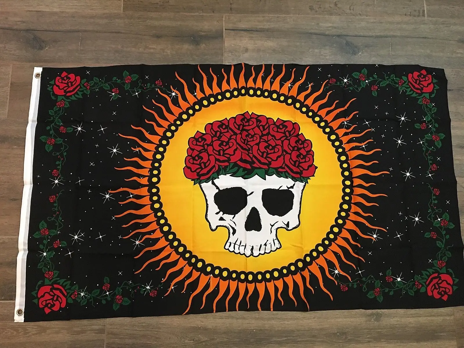 3ft x 5ft 3 x5ft любезно отходила DEAD новый благодарны группой баннер череп розы ENT