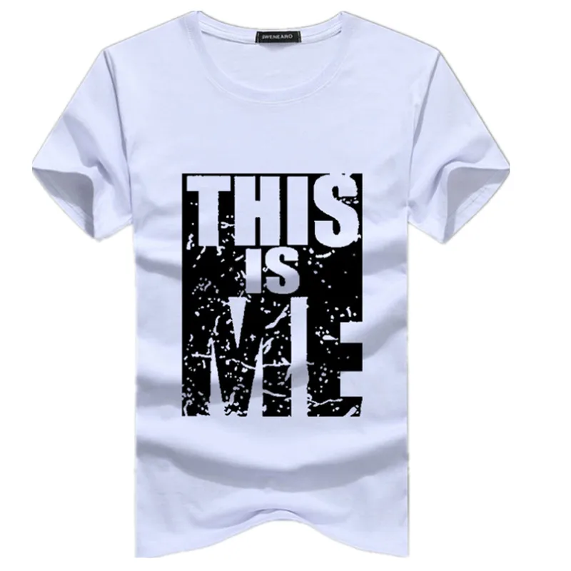 Мужская хлопковая футболка THIS is Me повседневная Приталенная с короткими рукавами