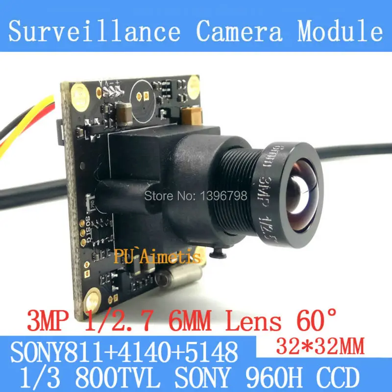 32*32 мм камера видеонаблюдения 800TVL 1/3 Effio CCD Sony 811 + 4140 5148 модуль камеры объектив 3 Мп 6