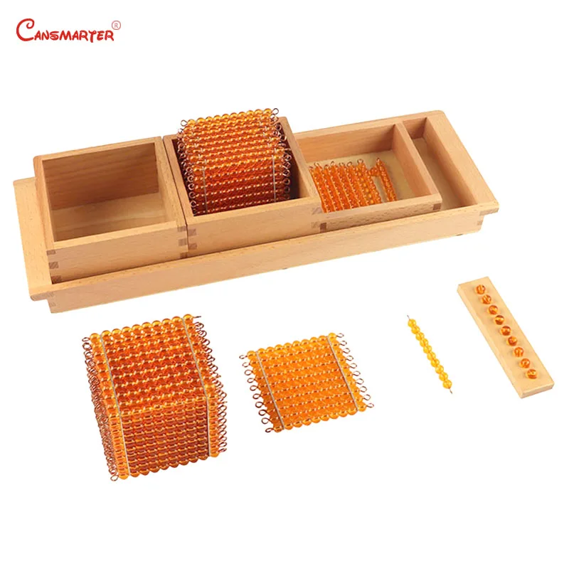 Монтессори математические развивающие игрушки золотые бусины материалы символы