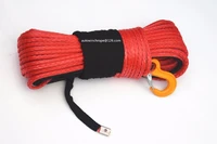 red 10mm45m synthetic winch cable for electric winch12 plait towing ropesboat winch ropeplasma winch cable