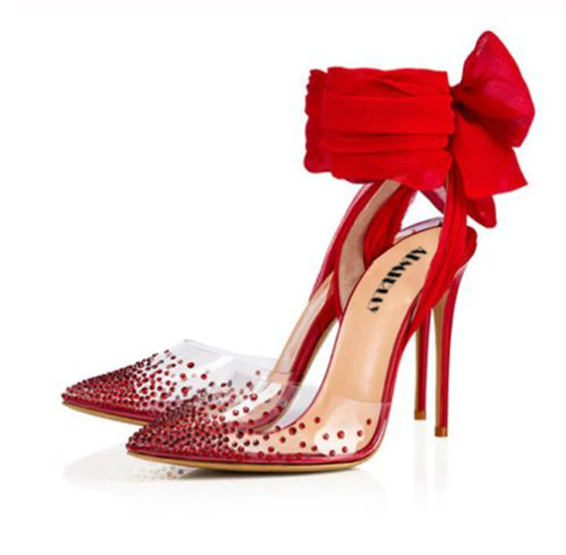 Женская обувь из ПВХ с острым носком на высоком каблуке|Боссоножки и сандалии| |