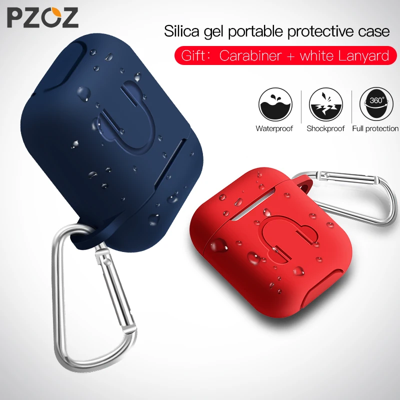 PZOZ чехол для наушников для Apple airpods ремешок мягкий силиконовый чехол для наушников Аксессуары для наушников Защитный беспроводной bluetooth чехол