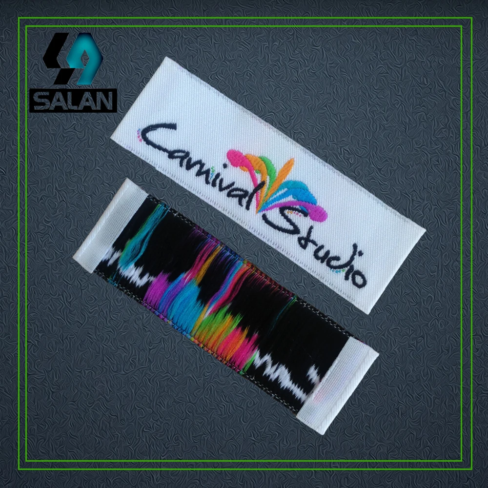 Пользовательские Бирки Для шитья одежды индивидуальные тканые этикетки Дамаск