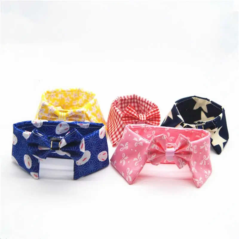 1pc Cotton Dog Bandana Pet Cat Kitten Collar Puppy Scarf Neckerchief Small Medium Dog Collars Pet Tie Accessories Chihuahua