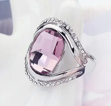 

Valentine'S Day Gift Crystals From Swarovski Rings For Women Engagement Wedding Luxury Bijoux Bague Aneis Fine Jewelry