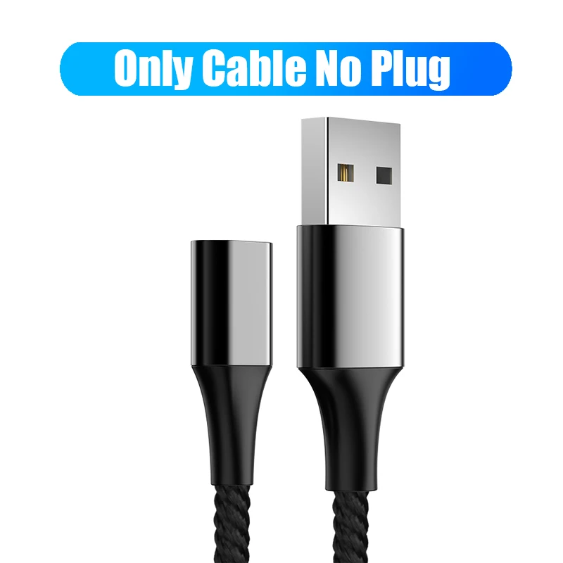 Only Black Cable 5А Магнитный USB кабель для быстрой зарядки usb type C кабель Micro USB 8Pin кабель для Iphone X USB шнур поддержка huawei супер быстрая зарядка - Цвет: Only Black Cable