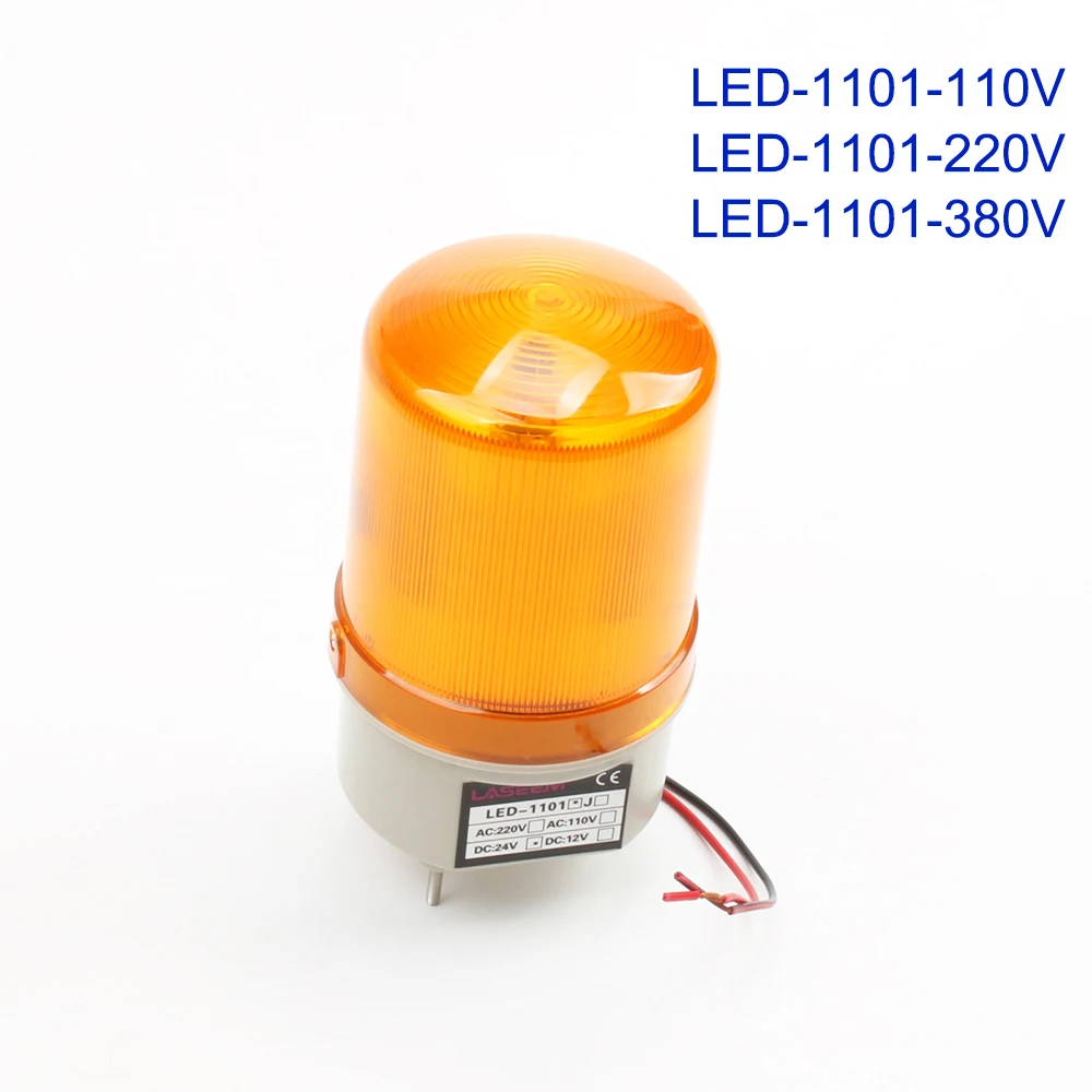 

AC 110V 220V 380V LED-1101 Red Yellow Green Blue Warning Light lamp Siren and Rotating Industrial Warning without buzzer