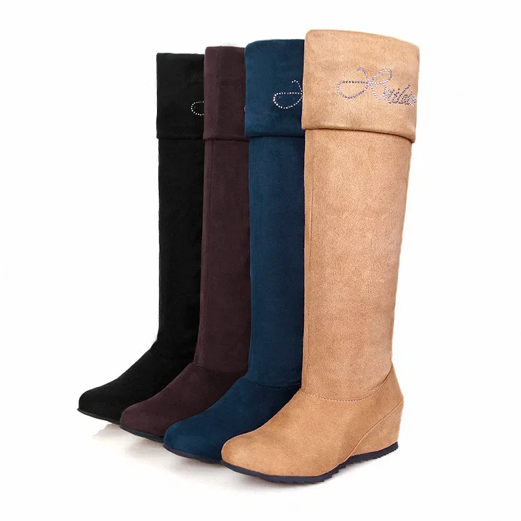 Женские высокие сапоги с круглым носком большие размеры 34 47|long boots|winter bootsbotas mujer |