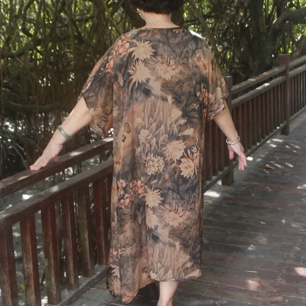 Женское Свободное платье с коротким рукавом Длинное Элегантное винтажным