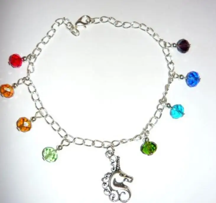 Винтажные серебряные браслеты-манжеты с единорогом лошадью и шармом браслеты на