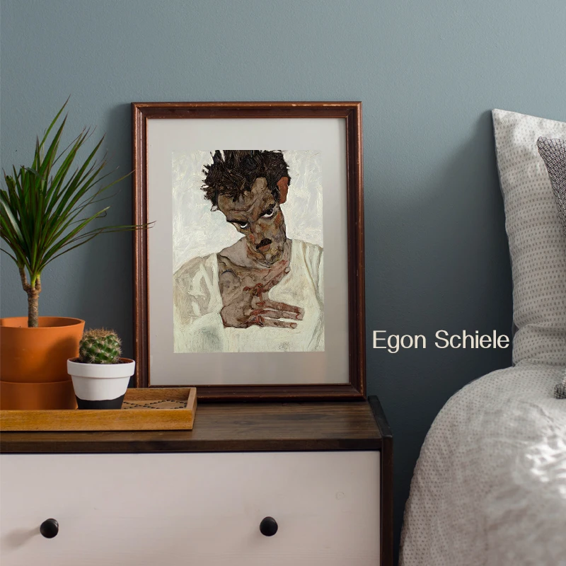 Художественная зона Egon Schiele Автопортрет масляная Абстрактная живопись персонажи