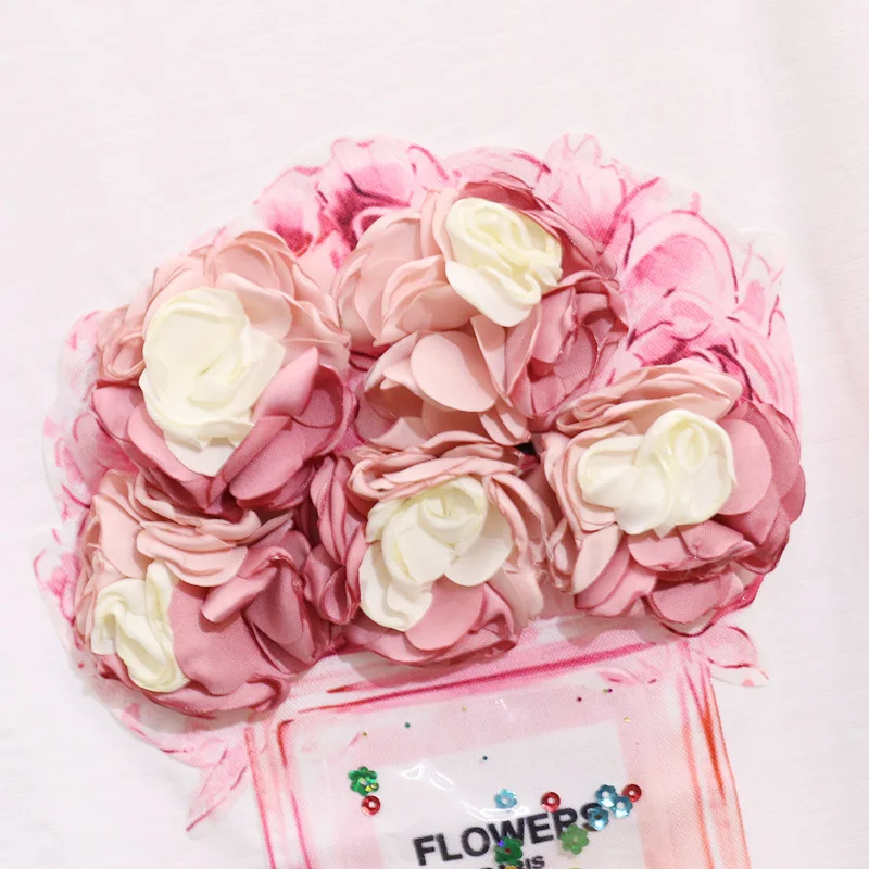 2019 г. весенне летний костюм в Корейском стиле с вышивкой из бисера трехмерная