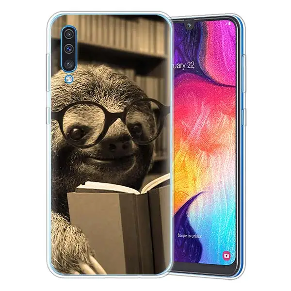 12 Серый Ленивцы и цветами силиконовый чехол для samsung Galaxy A50 A70 A40 A20e A10 A30 A80 A6 A8 плюс A7 A9 прозрачный TPU силиконовый блестящий чехол - Цвет: 12