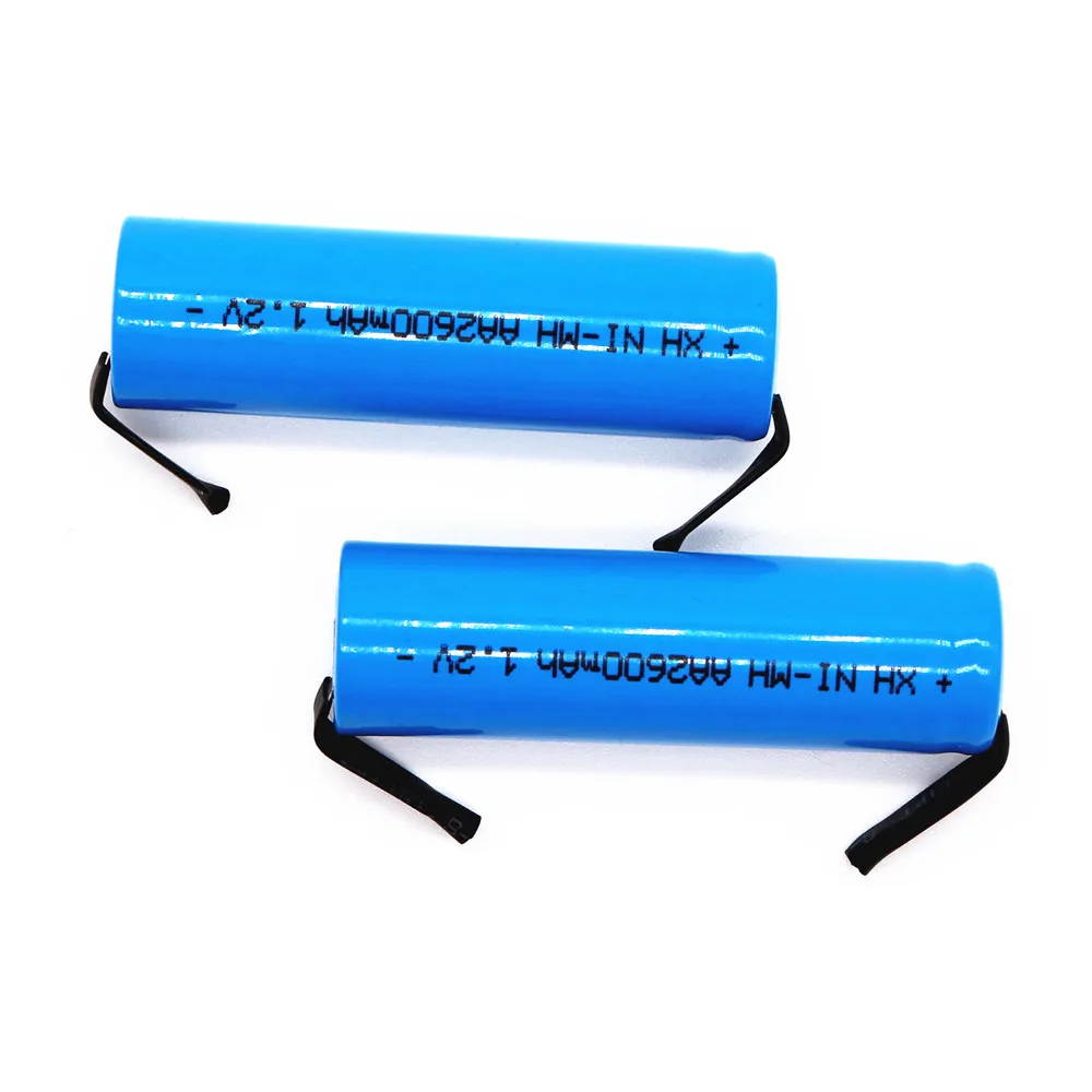 Новая аккумуляторная батарея 1 2 V AA 2600 mah 2A Ni-MH с соединением pin паяльный лист