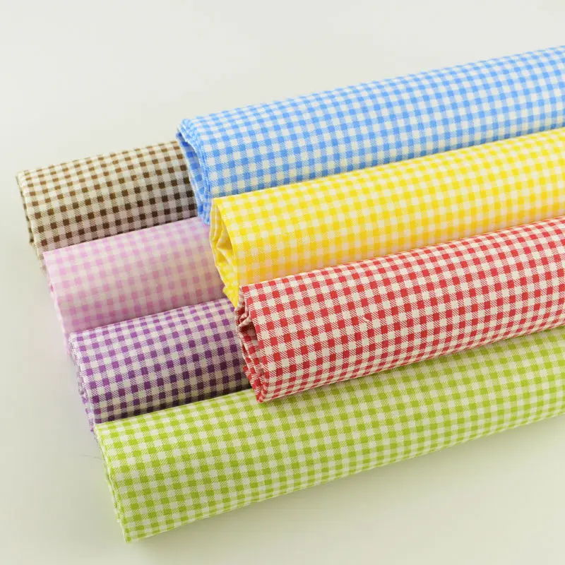 Colored Check Design 7PCS/lot Cotton Fabric Patchwork Other Sewing Project Cloth Dolls Cutting Pieces Quilting Meter Toys Tecido|doll goggles|toy