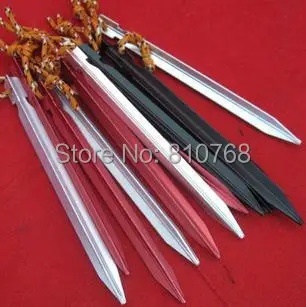 

Free Shipping Outdoor bold aluminum tent nail to nail Mitsubishi enhanced triangular 18cm long Tent Accessories#1786 B1