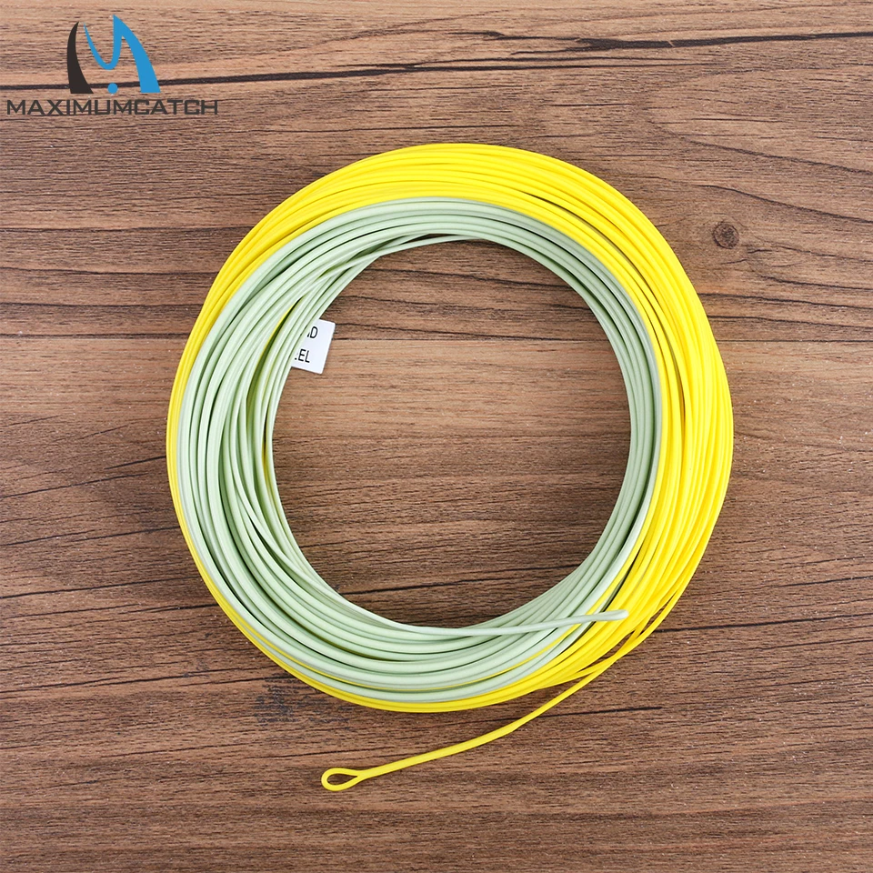 Maximumcatch 100 футов 3wt 8wt двухцветная Летающая линия WF с двумя сварными петлями|line