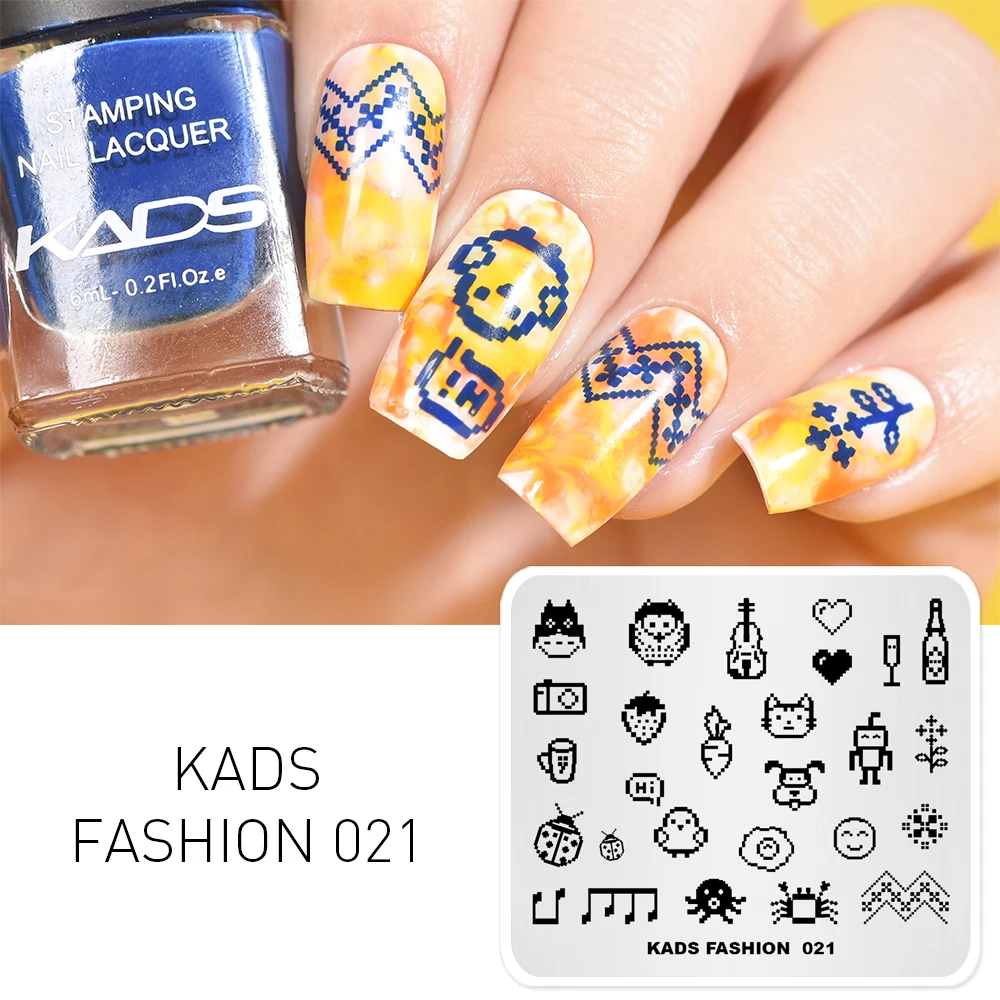 KADS Nail Art Штамп пластина Мода 021 прекрасные штампы для ногтей шаблон украшения DIY