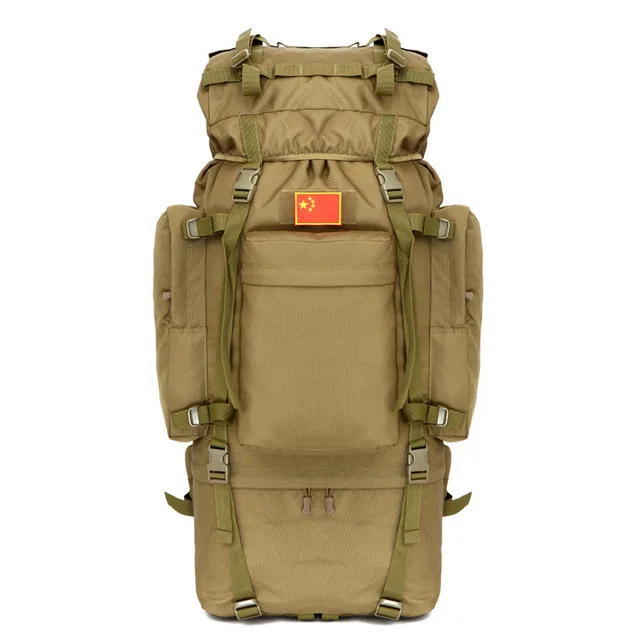 khaki 100L рюкзак для кемпинга, альпинизма, треккинга, большой емкости, рюкзак для путешествий, для походов на открытом воздухе, нейлоновый водонепроницаемый рюкзак, сумка - Цвет: khaki