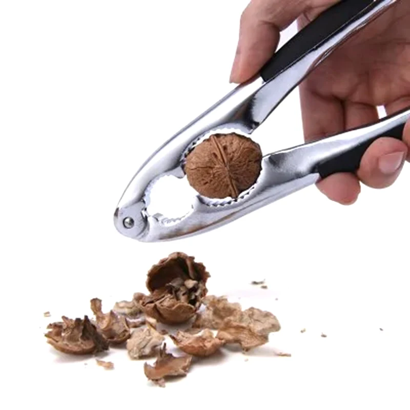 

Multifunctional nut cracker aluminum alloy Pecan Walnut Nutcracker hazelnut almond Opener Tool with Bamboo Bowl for Kitchen home
