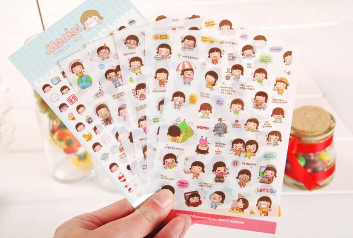 6 листов/набор милая девушка телефон календарная книга альбом Дневник Декор