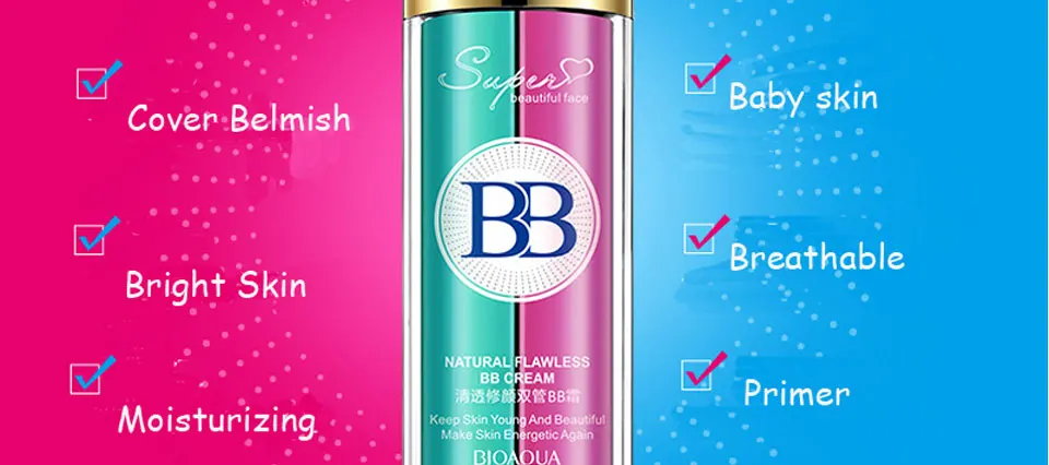 BIOAQUA BB крем+ основа для лица макияж увлажняющий сильно отбеливающий основа Maquiagem Косметика для лица