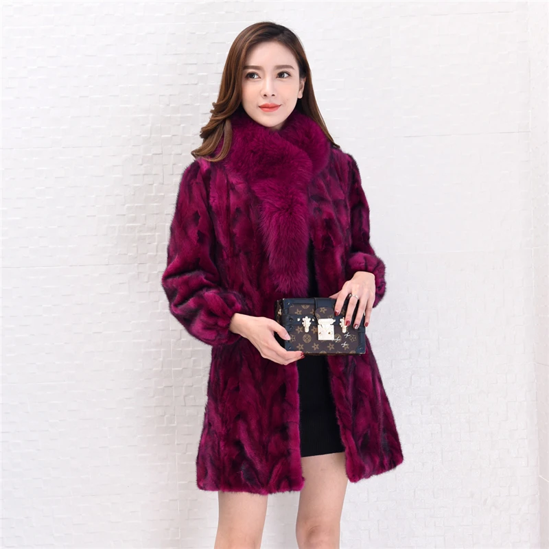 Натуральная норковая меховая шуба уличная одежда для женщин натуральный Лисий