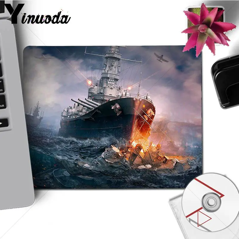 Резиновый Большой игровой коврик для мыши Yinuoda с новым принтом World of warship размер