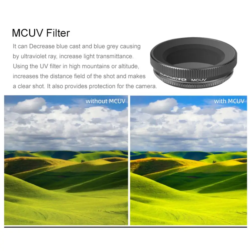 Adjustable Lens Filter Optical Glass Camera MCUV for DJI OSMO Action Gimbal Accessories | Электроника
