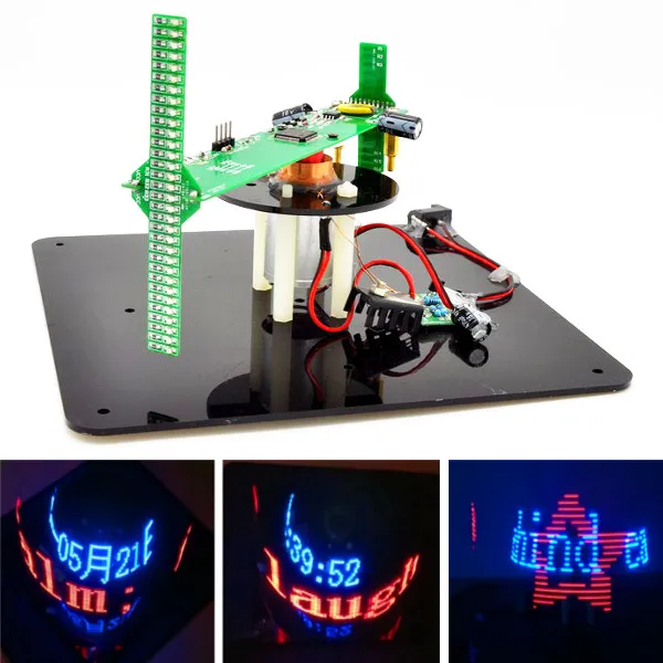 DIY двухосный 3D вращающийся светодиодный комплект тренировочный для пайки POV |