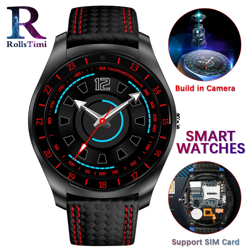 Мужские умные часы с камерой монитор сердечного ритма Bluetooth Smartwatch поддержка сим