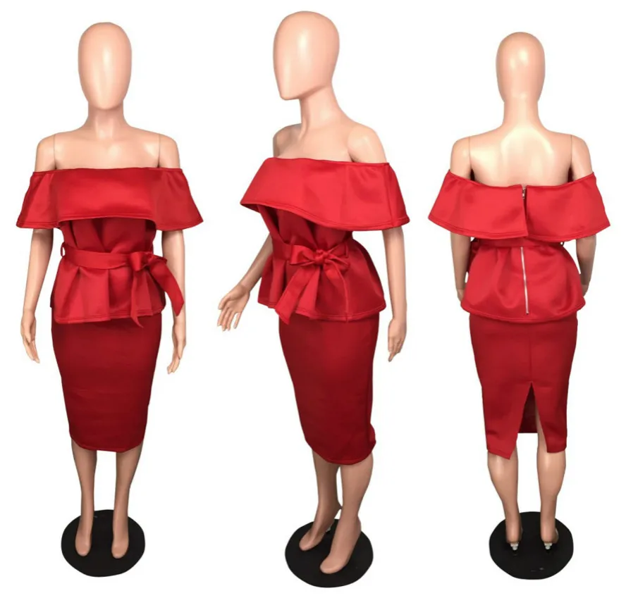 Женский комплект из двух предметов юбка с разрезом на молнии сзади открытыми