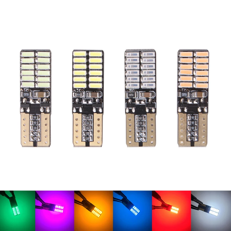 RXZ 10 шт. W5W светодиодный без ошибок 4014 24SMD T10 светодисветодиодный для фотоэлементов