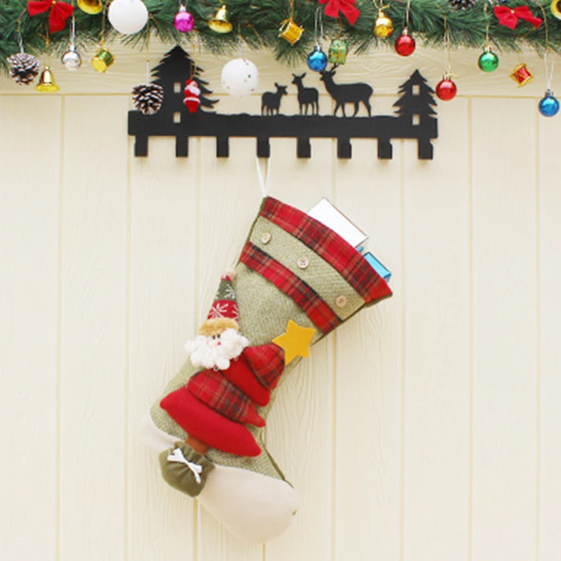 2018 new Christmas decorations Santa Claus socks tree pendants stockings gift bags | Дом и сад